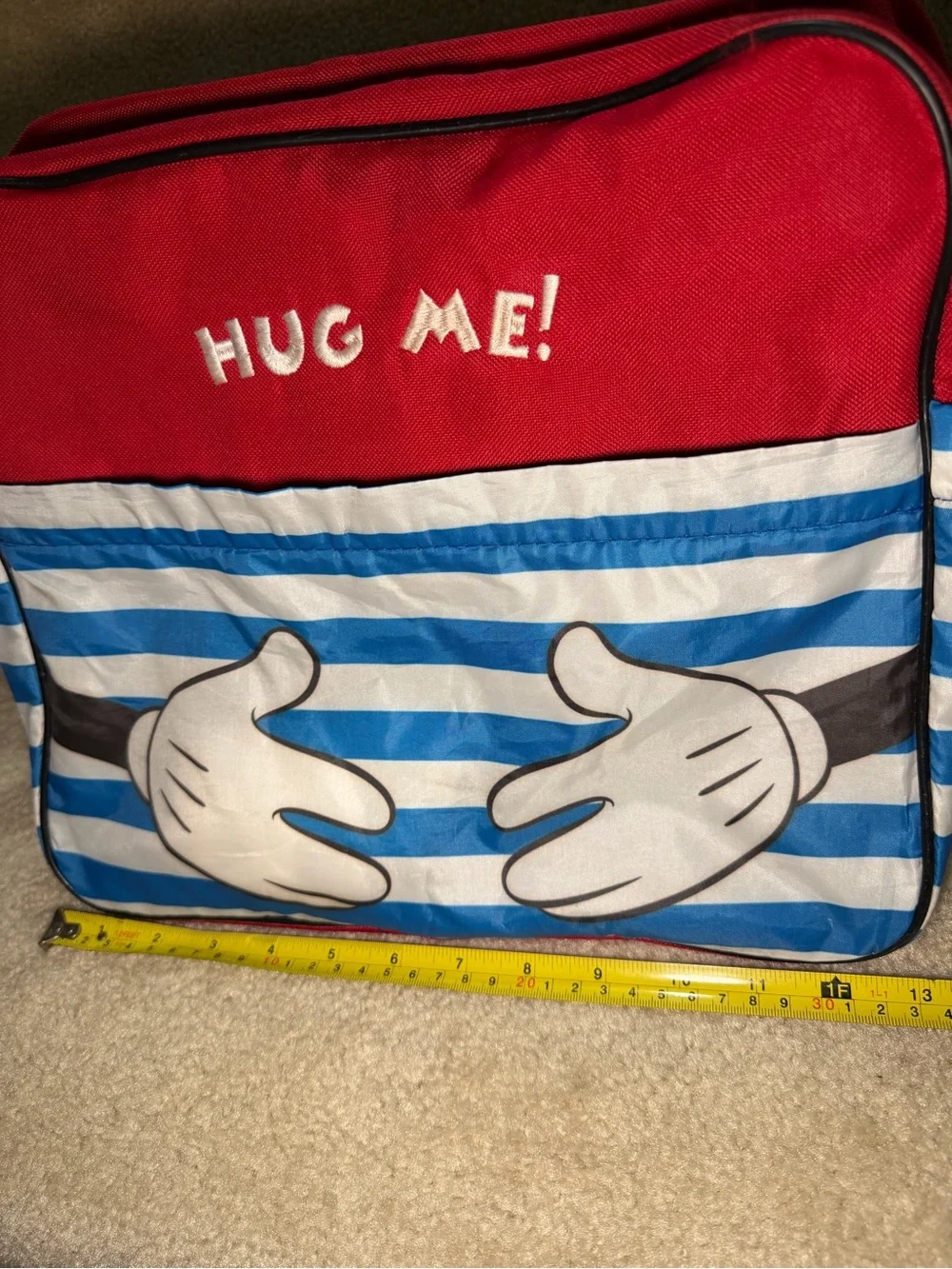 Mickey Mouse Disney Hug Me Hands Bag Crossbody Shoulder Travel Red Light Weight